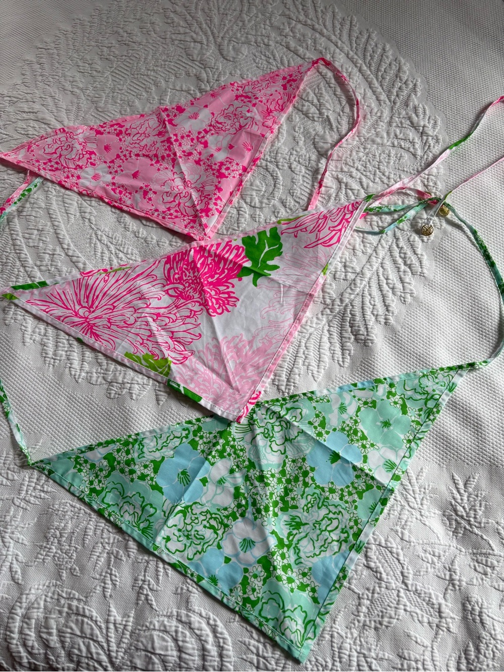 Lilly Pulitzer lot of 3 head scarves cotton  scarf lot print retro like new